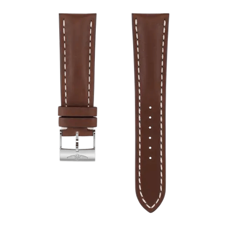 Brown novo nappa calfskin leather strap, reference 443X. Link to product details.