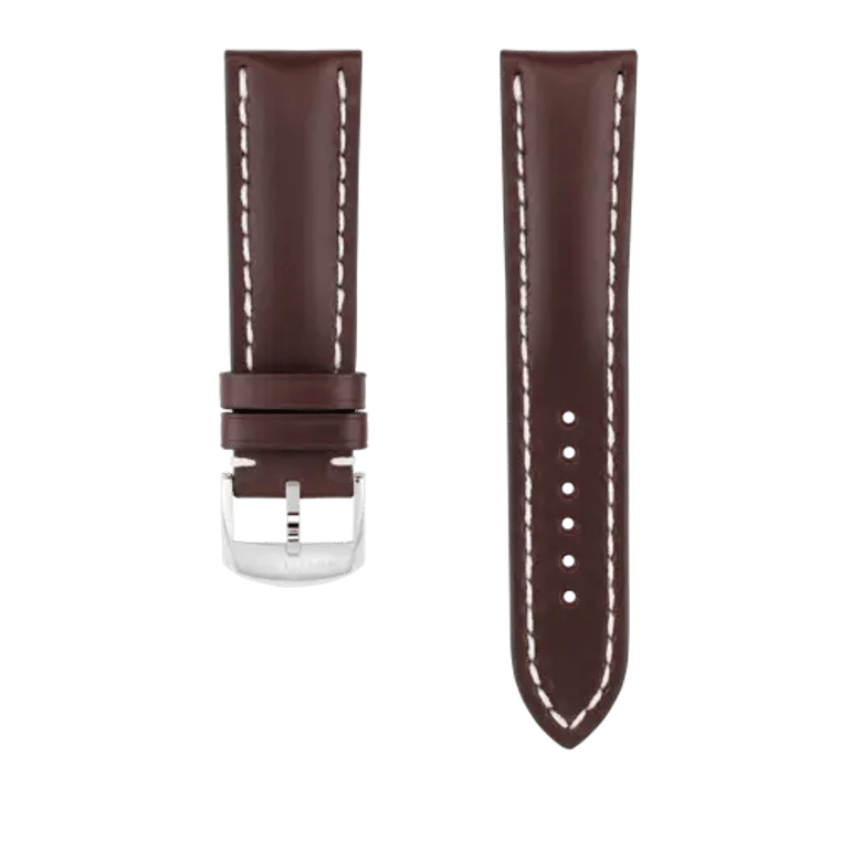 Brown Bali calfskin leather strap, reference 496X. Link to product details.