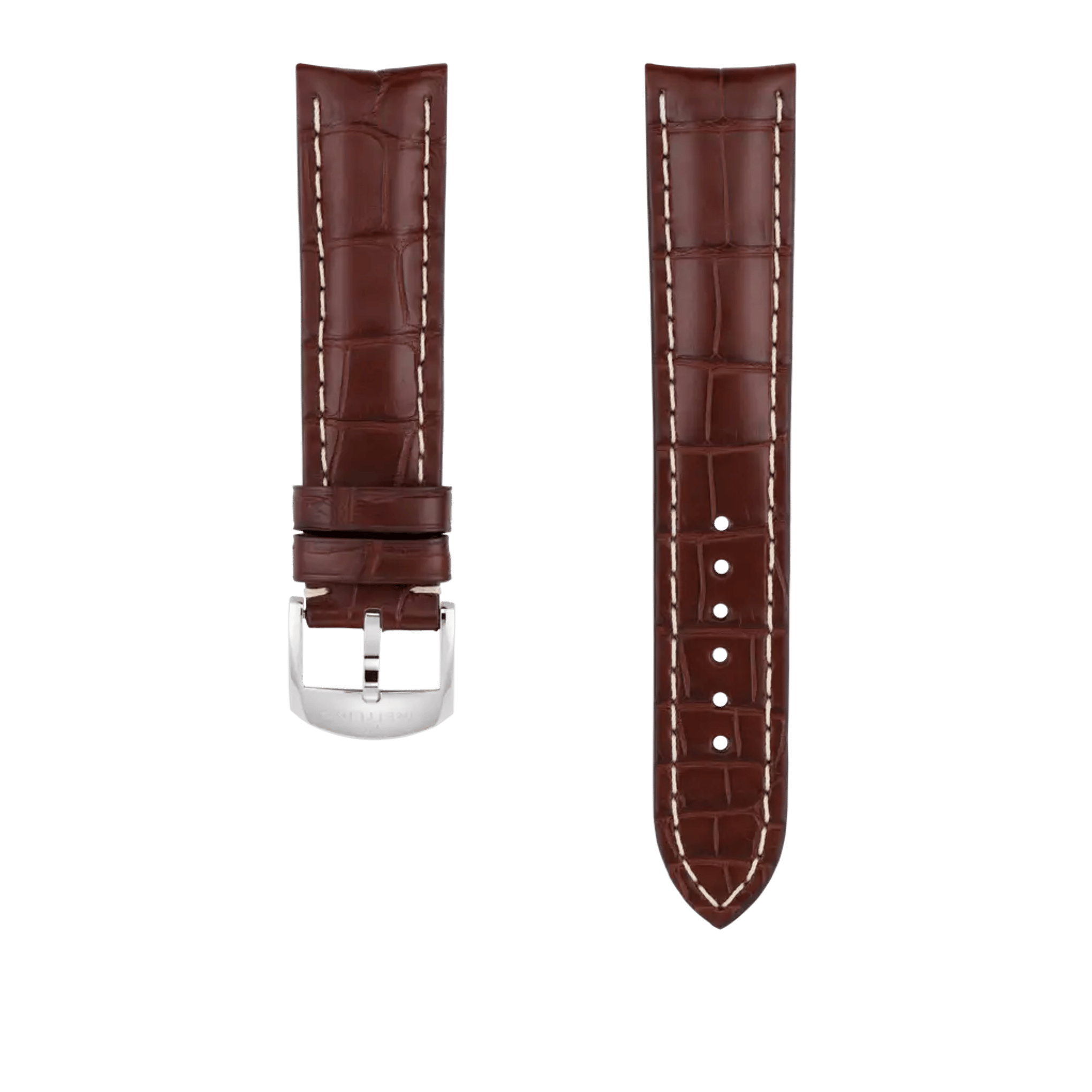 Brown alligator leather strap - 1021P - image 1
