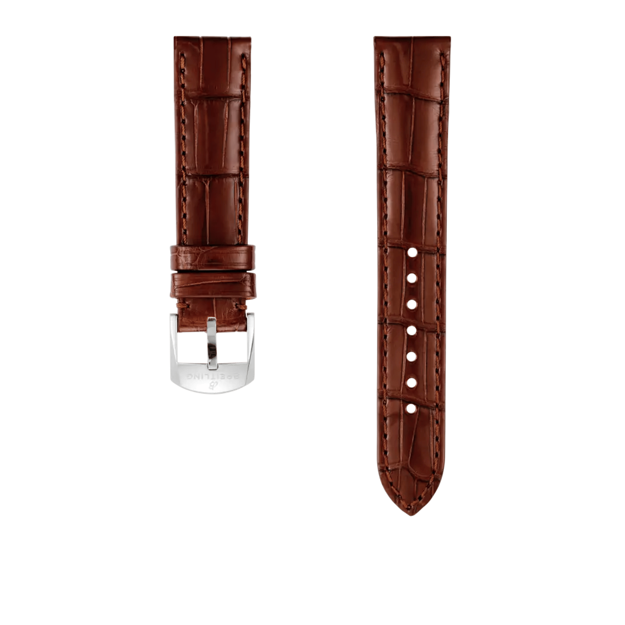 Brown alligator leather strap - 1043P - image 1