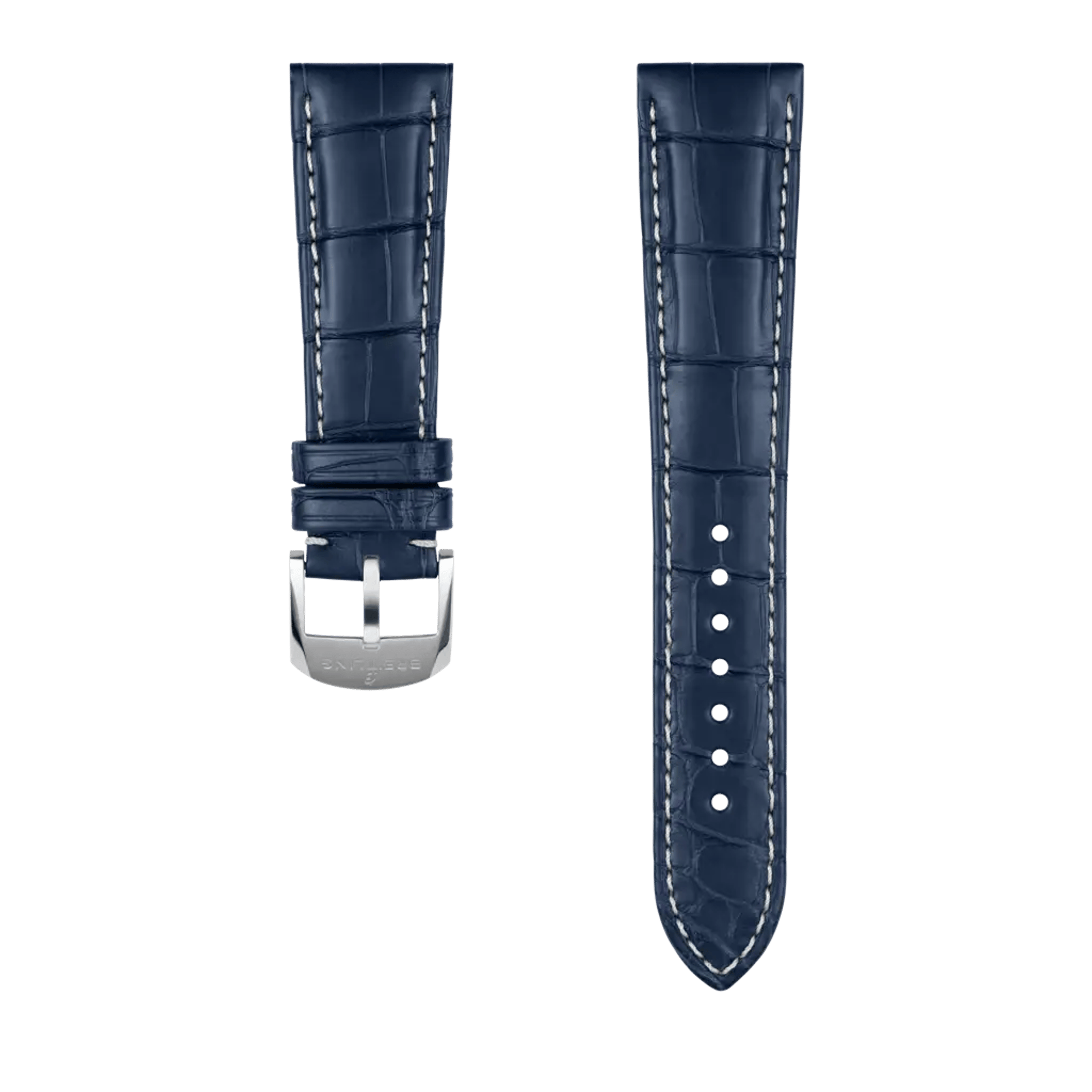 Blue alligator leather strap - 1069P - image 1