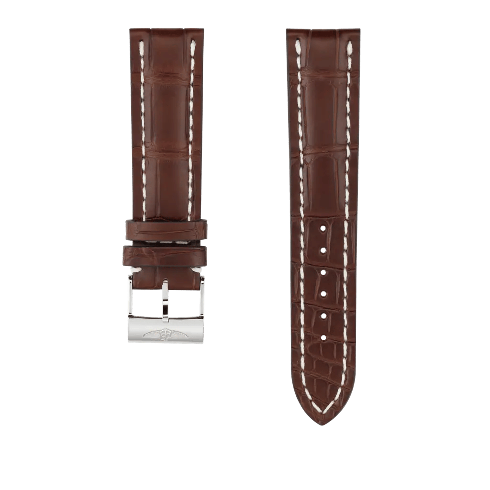 Brown alligator leather strap - 739PS - image 1