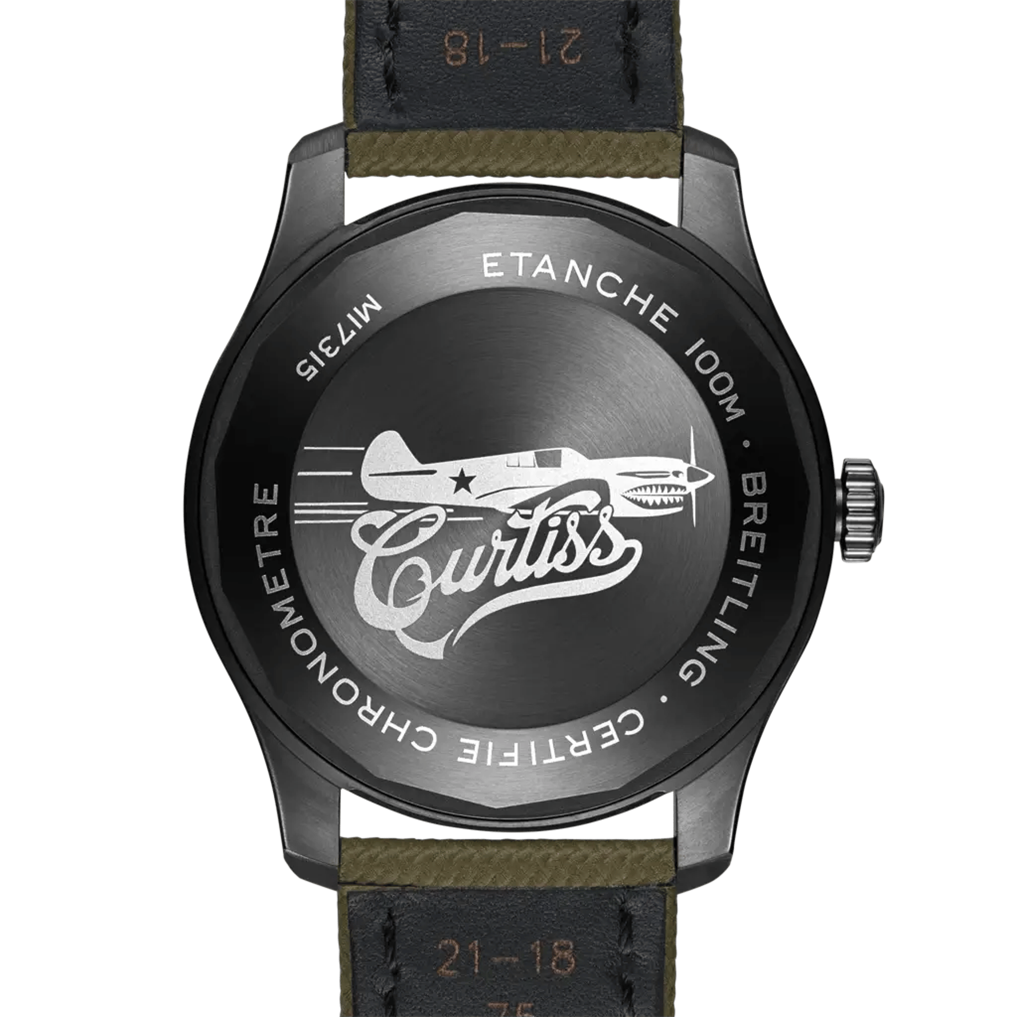 Aviator 8 Automatic 41 Black Steel Curtiss Warhawk - M173152A1L1X1 - image 4