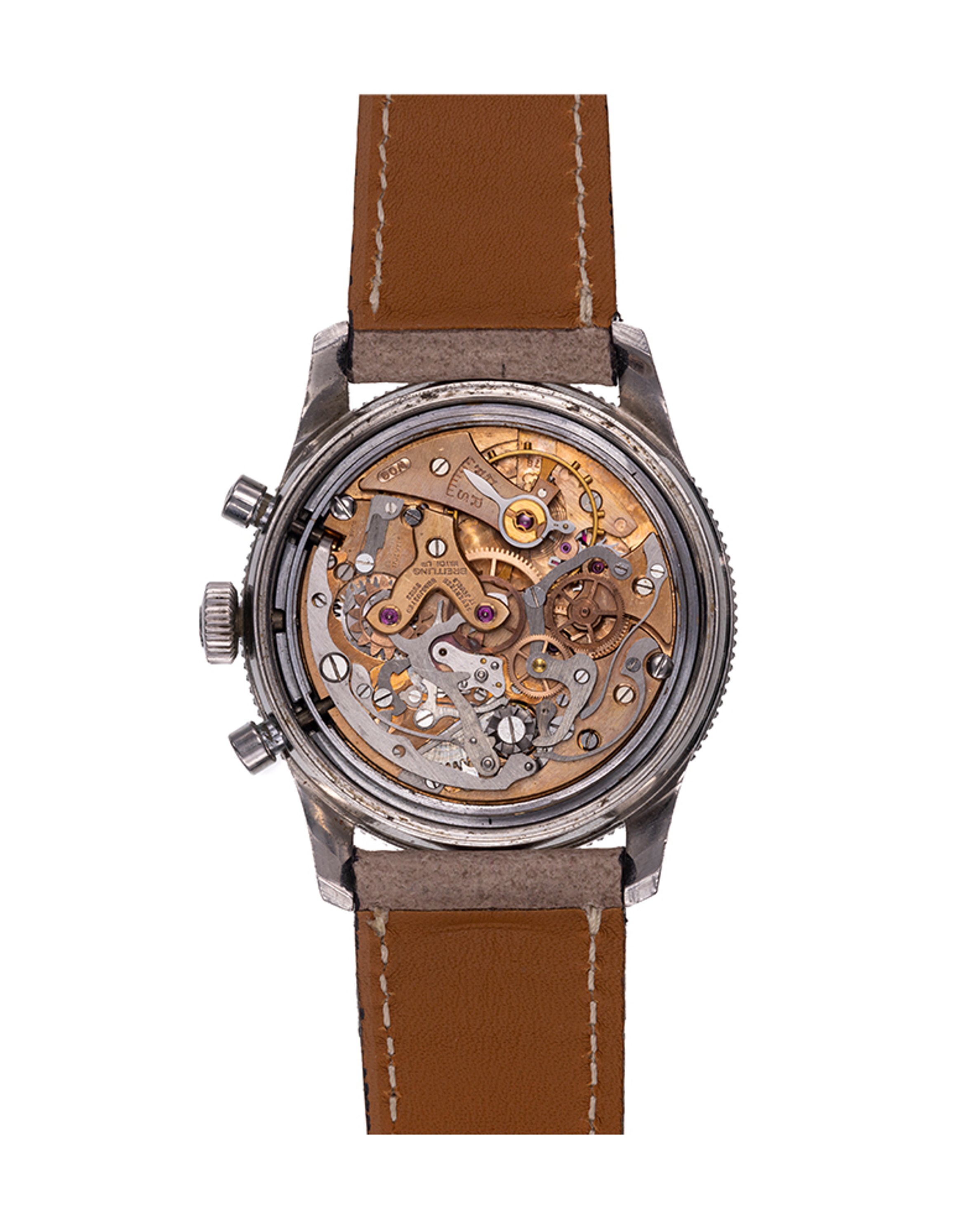 {generated} Breitling Co-Pilot Avi Mk2.1 Raquel Welch Ref.765 CP Venus 178 presented with black dial, cream subdials and beige leather strap