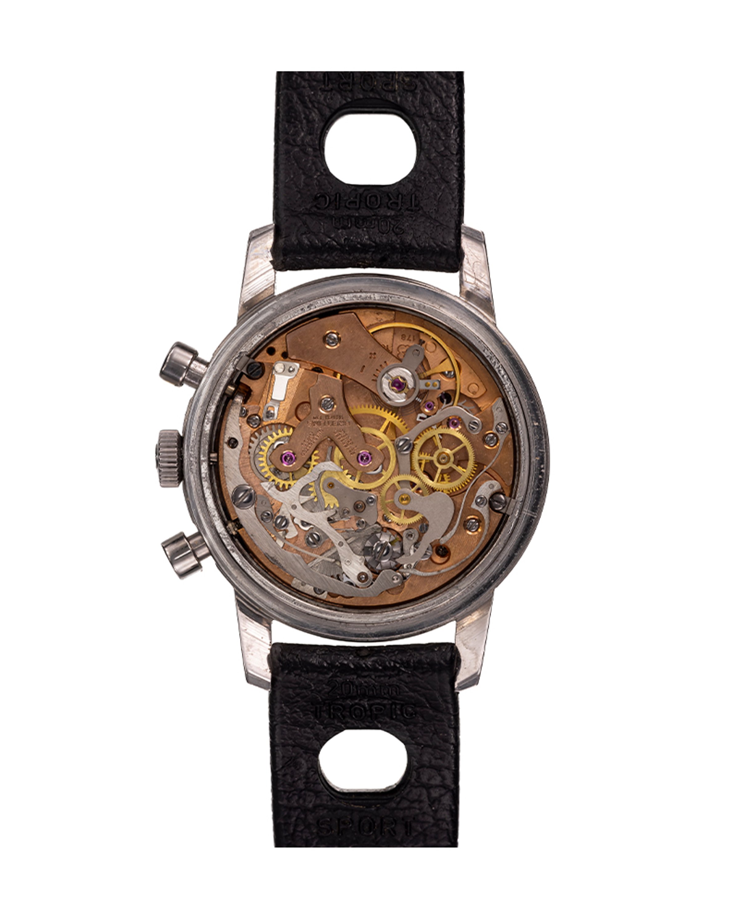 {generated} Breitling Top Time ref.810搭載AOPA標誌,配備黑色錶盤、銀色小錶盤與紋理黑色皮革錶帶