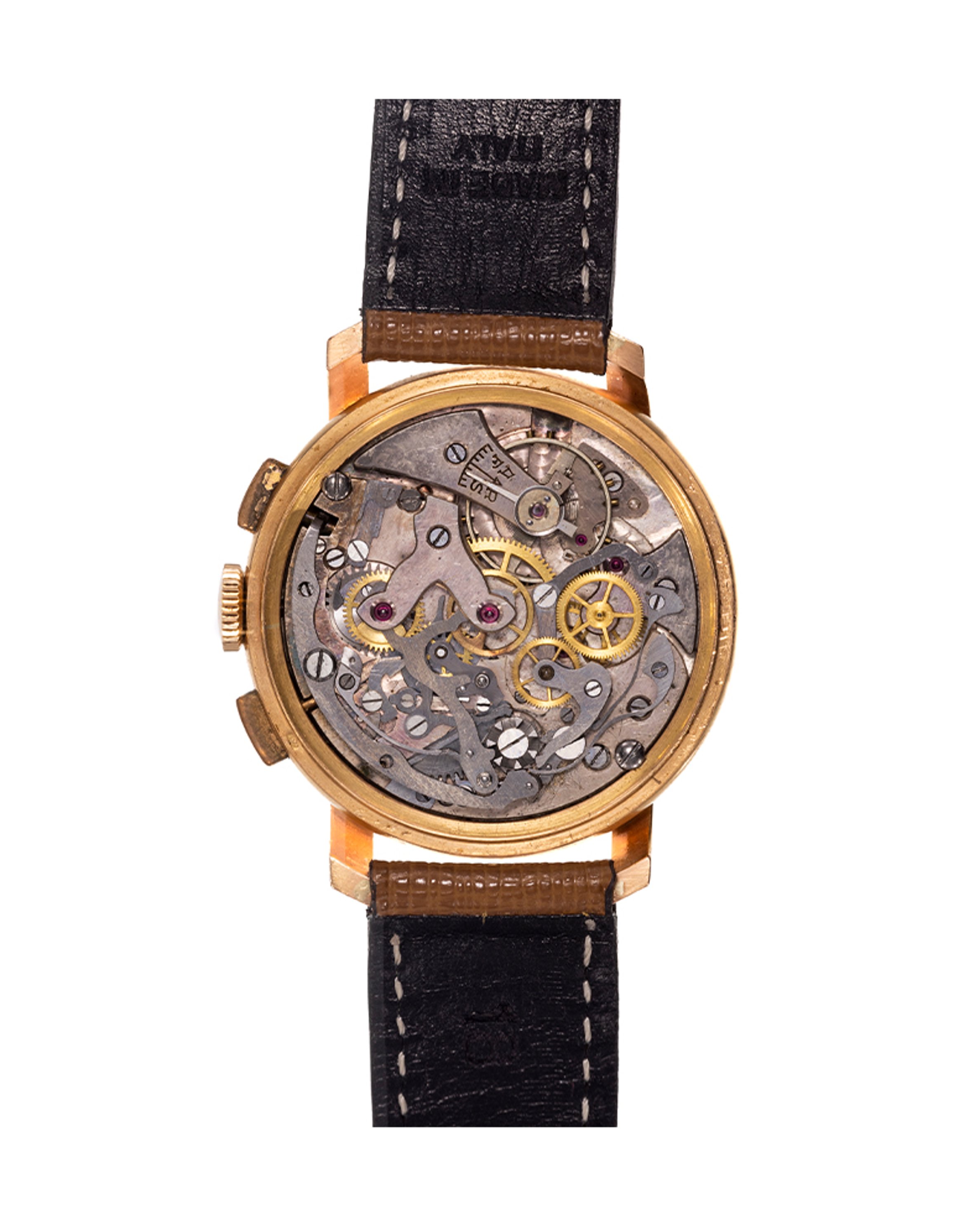 {generated} Vintage Breitling Premier Fantaisies ref.780 Venus 175 with gold case, cream dial and brown leather strap