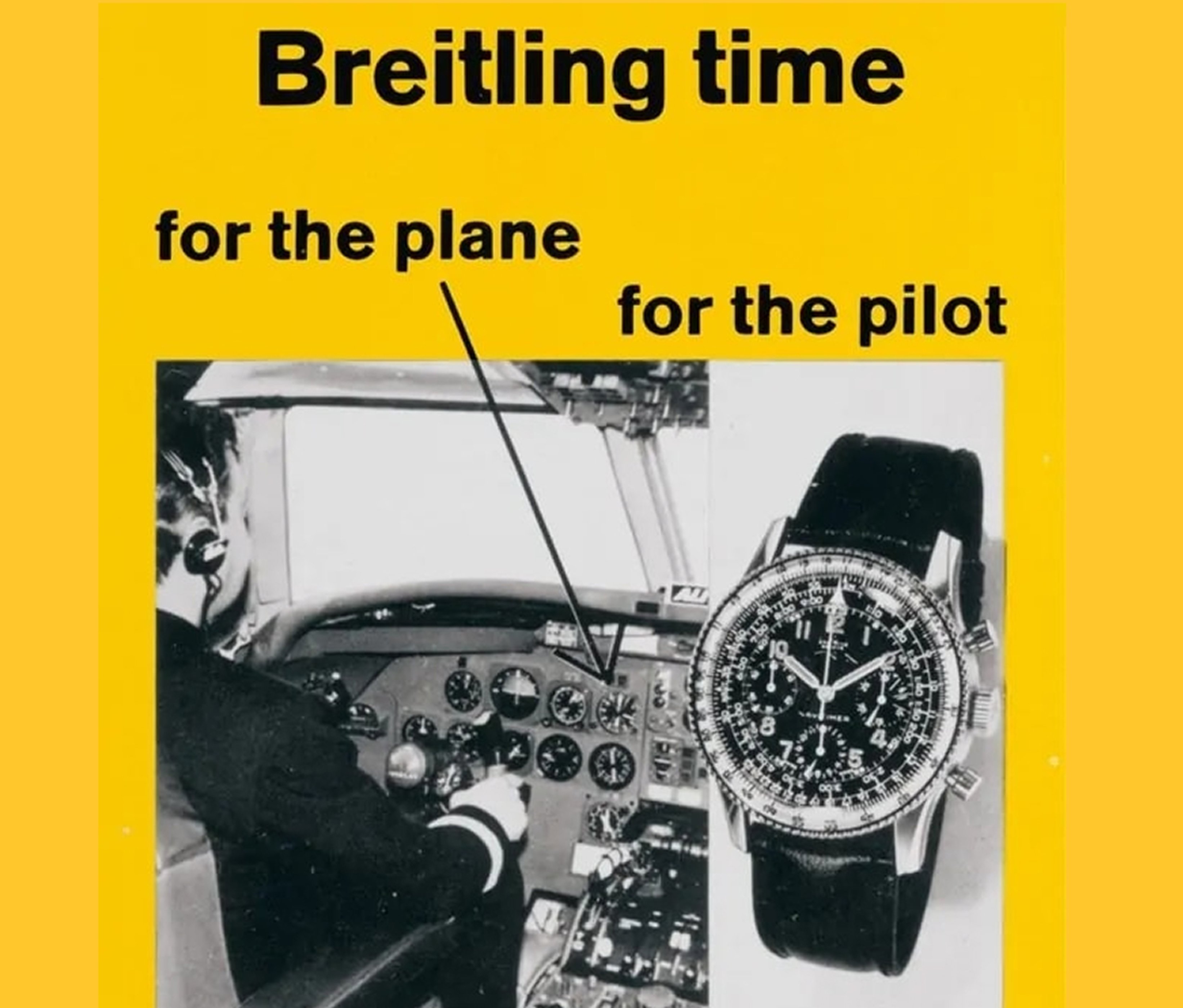 {generated} Vintage 1952 visual pairing a pilot’s cockpit with a Breitling Navitimer, highlighting precision timekeeping heritage.