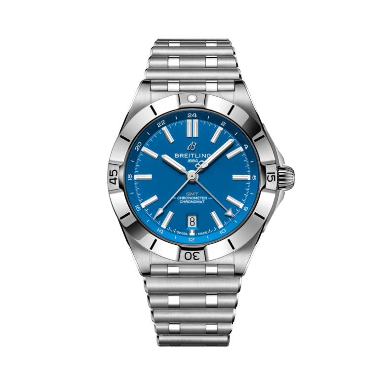Chronomat Automatic GMT 40 NFL Detroit Lions Edition, reference A32398B31C1A1. Link to product details.