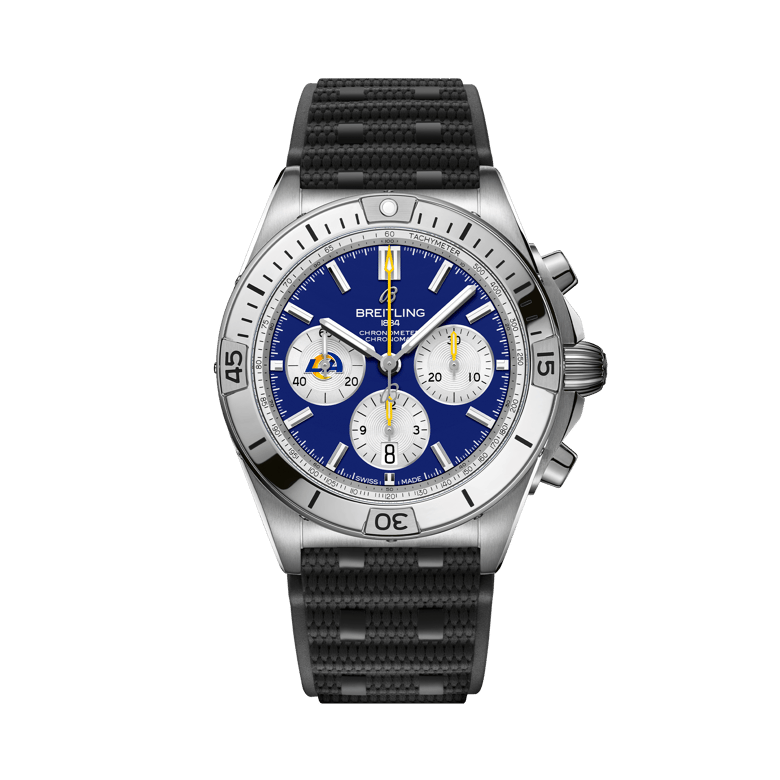 Chronomat B01 42 NFL Los Angeles Rams Edition, référence AB01342B1C9S1. Lien vers les détails du produit.