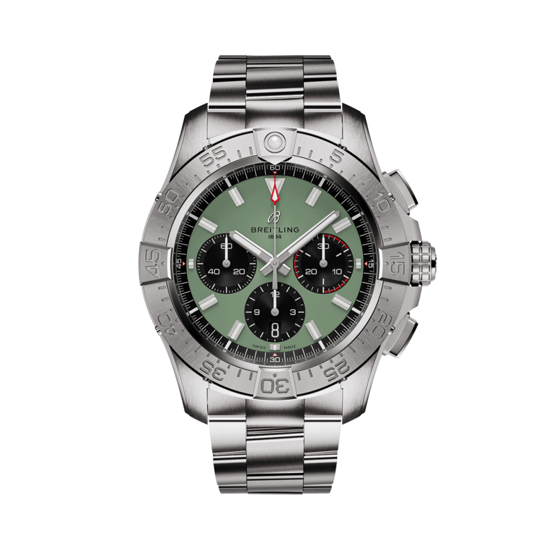 Avenger B01 Chronograph 44, reference AB0147101L1A1. Link to product details.