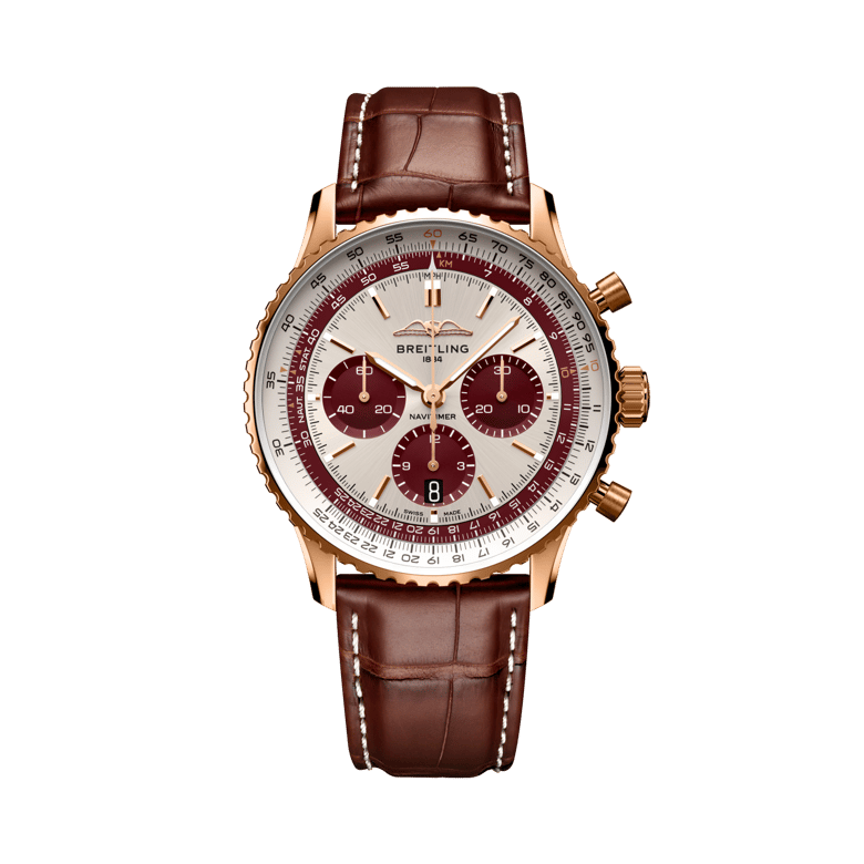 Navitimer B01 Chronograph 43 The Time Place 25th Anniversary, reference RB01388A1G1P1. Link to product details.