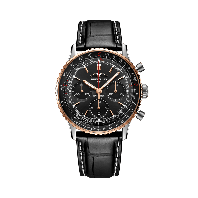 ナビタイマー B01 クロノグラフ 41 ジャパン エディション、リファレンス UB01391A1B1P1。 商品詳細ページへのリンク。