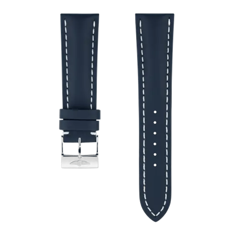 Blue calfskin leather strap, reference 101X. Link to product details.