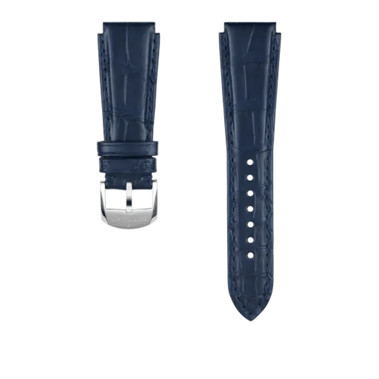 Blue alligator leather strap, reference 1065P. Link to product details.