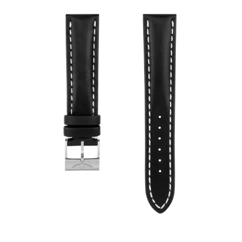 Black novo nappa calfskin leather strap, reference 428X. Link to product details.