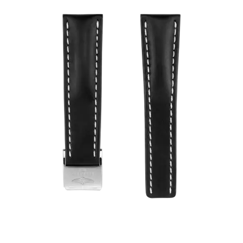 Black novo nappa calfskin leather strap, reference 442X. Link to product details.