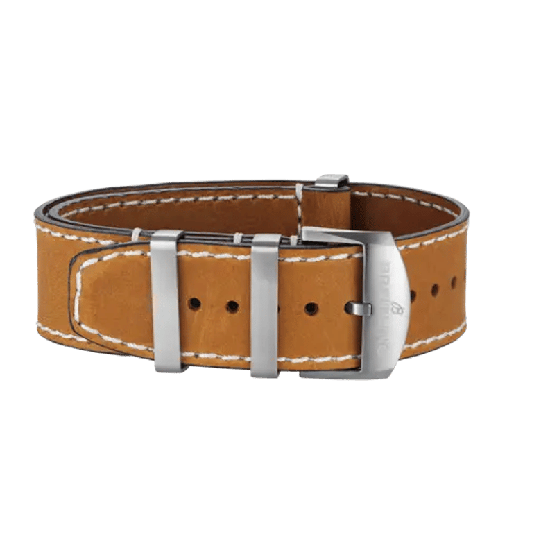 Gold calfskin leather single-piece strap, reference 491X. Link to product details.