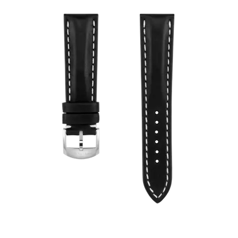Black novo nappa calfskin leather strap, reference 493X. Link to product details.