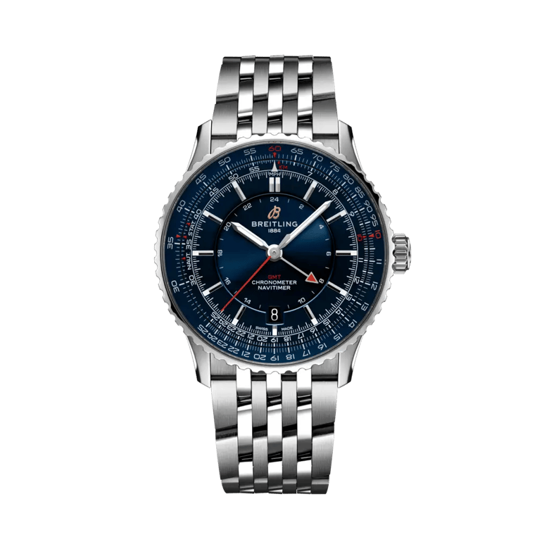 ナビタイマー オートマチックGMT 41 侍ジャパン リミテッド、リファレンス A323103A1C1A1。 商品詳細ページへのリンク。