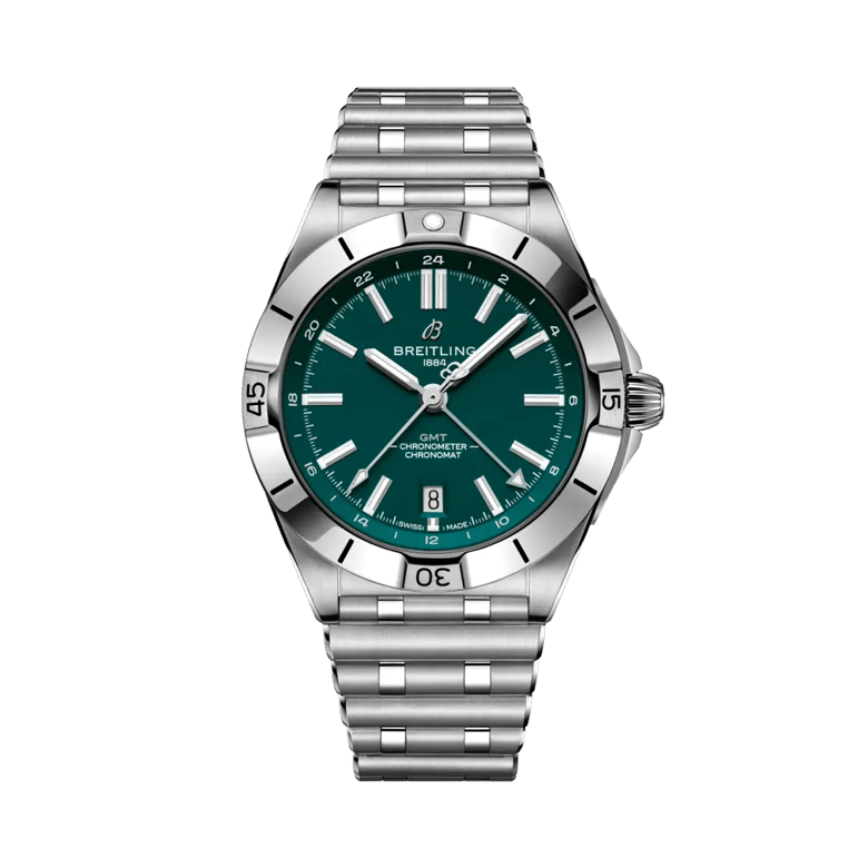 Chronomat Automatic GMT 40 NFL Philadelphia Eagles Edition, reference A32398B51L1A1. Link to product details.
