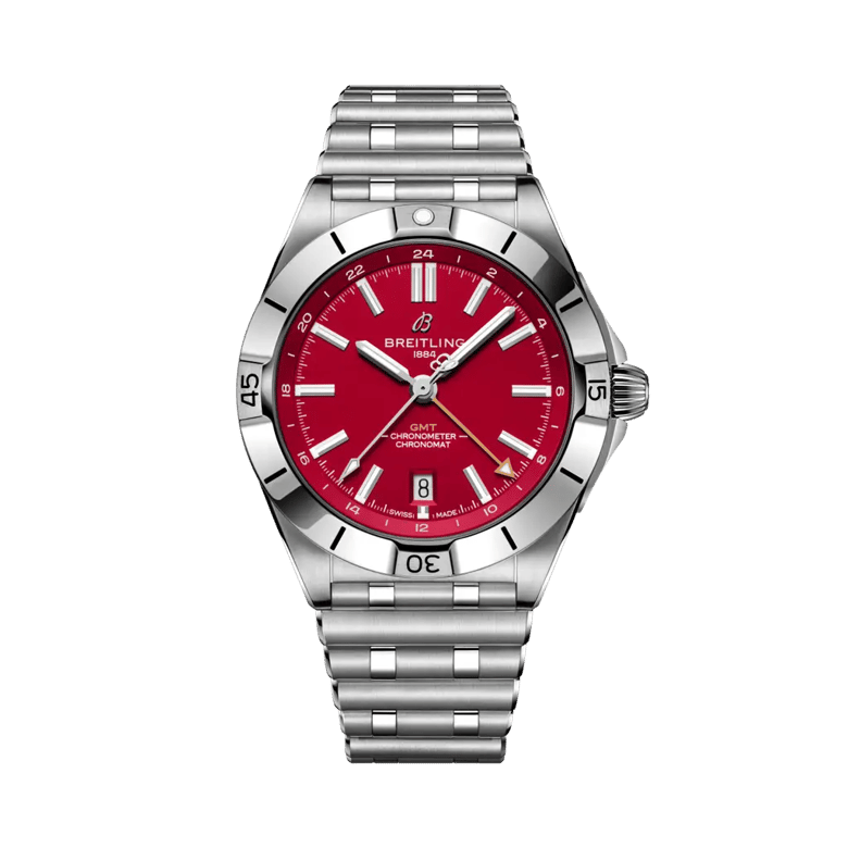 Chronomat Automatic GMT 40 NFL San Francisco 49ers Edition, referencia A32398B61K1A1. Enlace a detalles del producto.