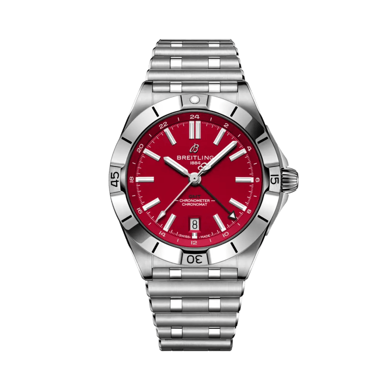 Chronomat Automatic GMT 40 NFL Tampa Bay Buccaneers Edition, reference A32398C51K1A1. Link to product details.