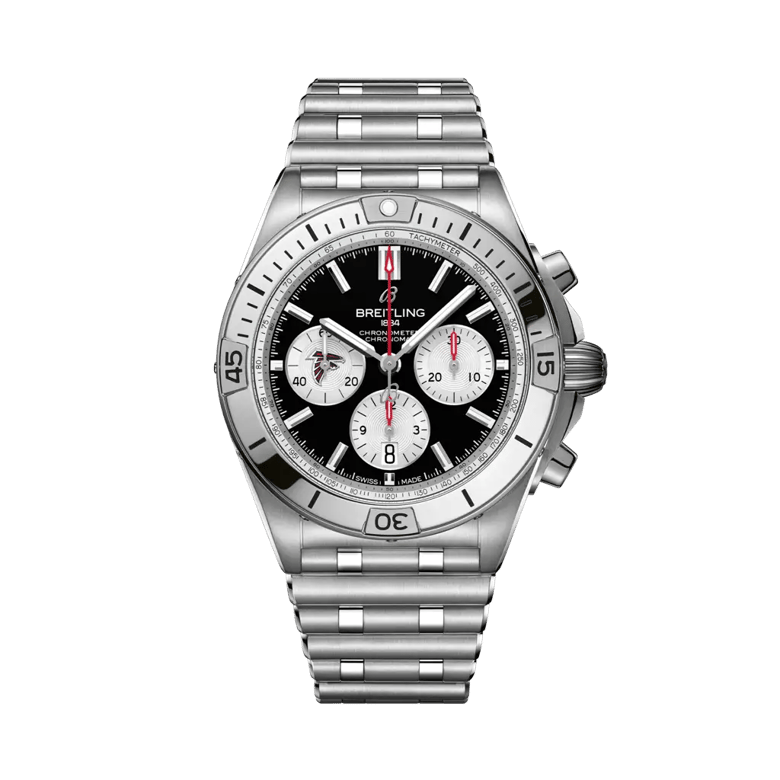 Chronomat B01 42 NFL Atlanta Falcons Edition, reference AB01342B1B3A1. Link to product details.