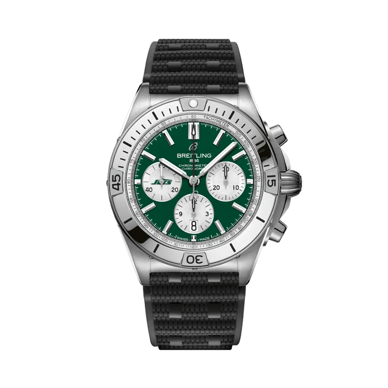 Chronomat B01 42 NFL New York Jets Edition, reference AB01342B1L5S1. Link to product details.