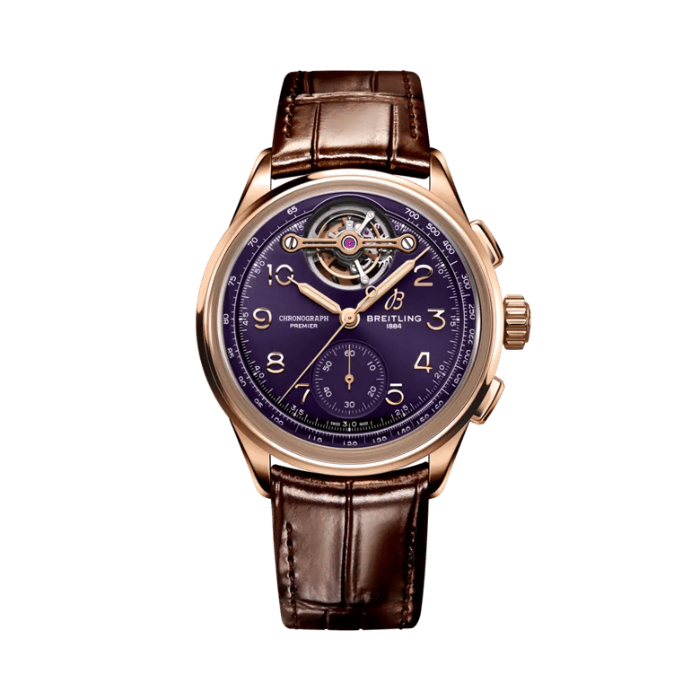 プレミエ B21 クロノグラフ トゥールビヨン 42  リミテッド エディション、リファレンス RB21203A1Q1P1。 商品詳細ページへのリンク。