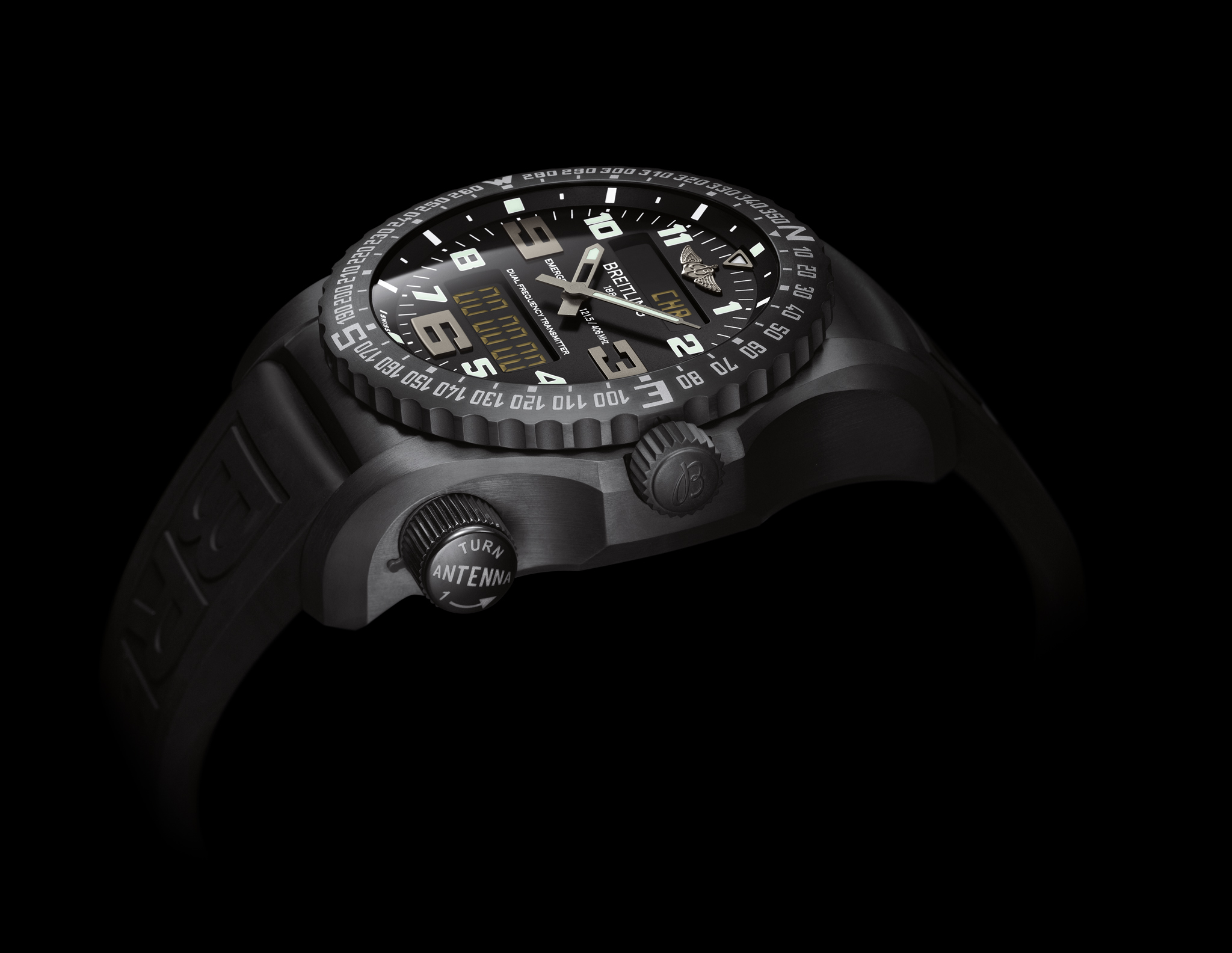 breitling Space Titanium Blue Dial Quartz Digital Analog Men's Watch F65062