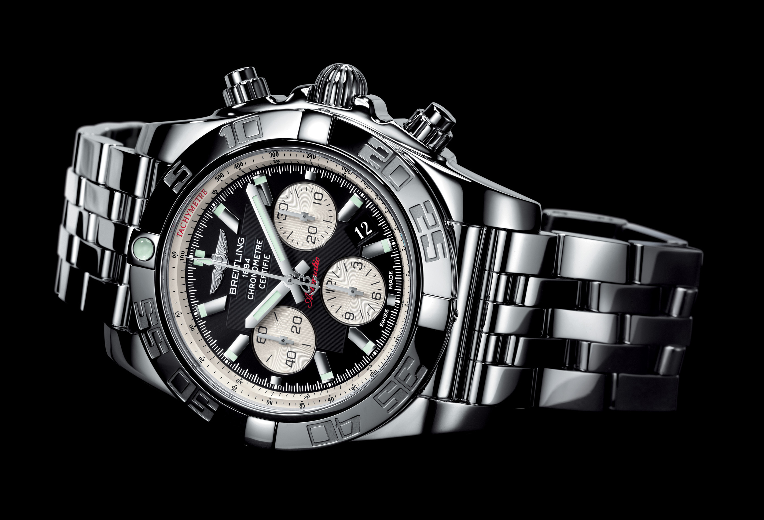 breitling timed 44 Crow Black Dial