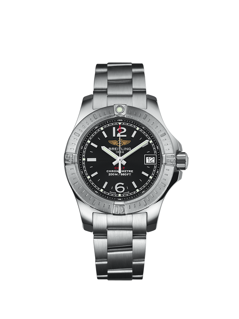 breitling Super Timing Automatic Black Dial Rubber Strap Men's Watch AB0136251B1S1