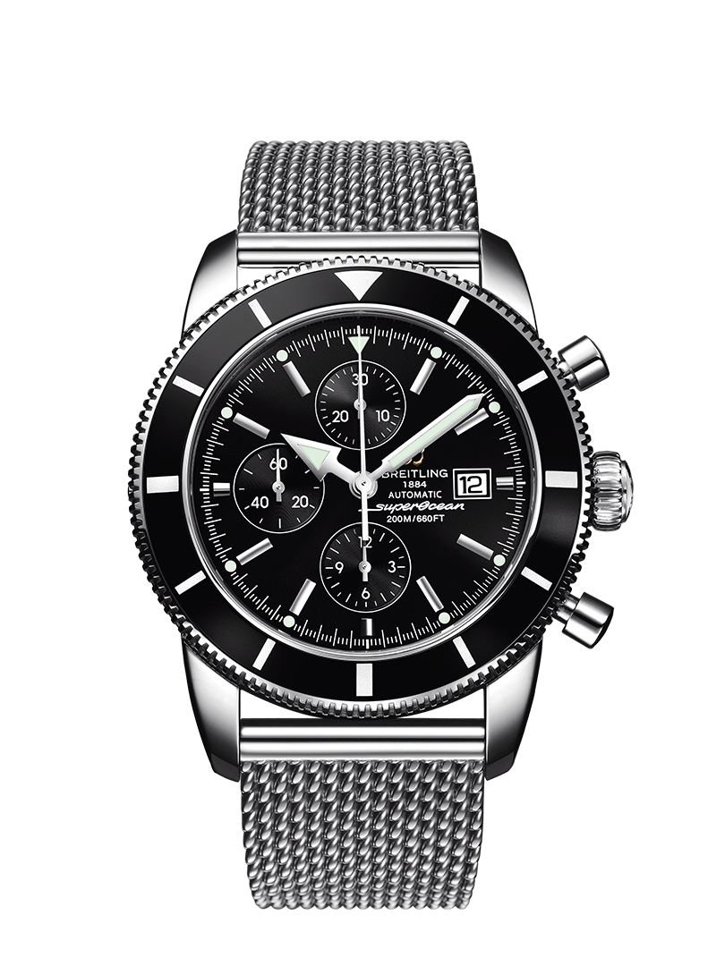breitling Old Navitimer II 42 retro black box black leather straps deployed as automatic pilots