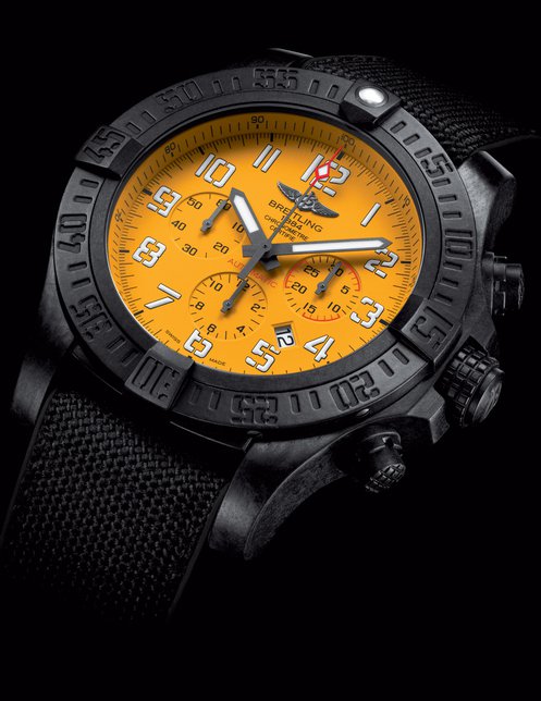 Breitling X82310D91B1B1S1breitling XB0170 Avengers Hurricane 50 12H Yellow Dial Nylon Auto Men's Watch