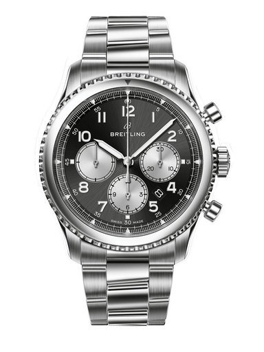breitling Timing B01 42 Timer Automatic Silver Dial Men's Watch - AB0134101G1A1