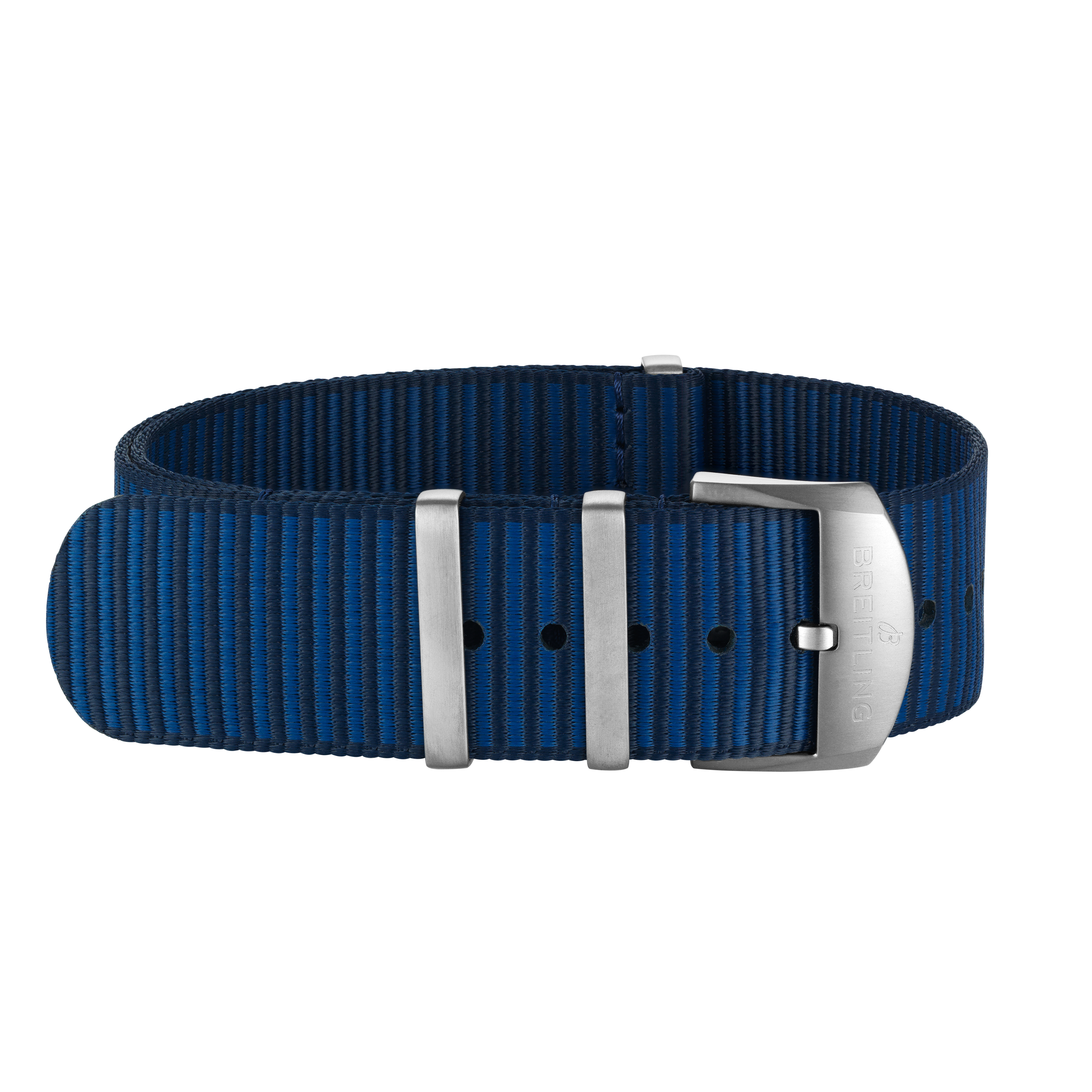 Dark blue Outerknown Econyl®-yarn single-piece strap (with stainless steel keepers) - 20 mm