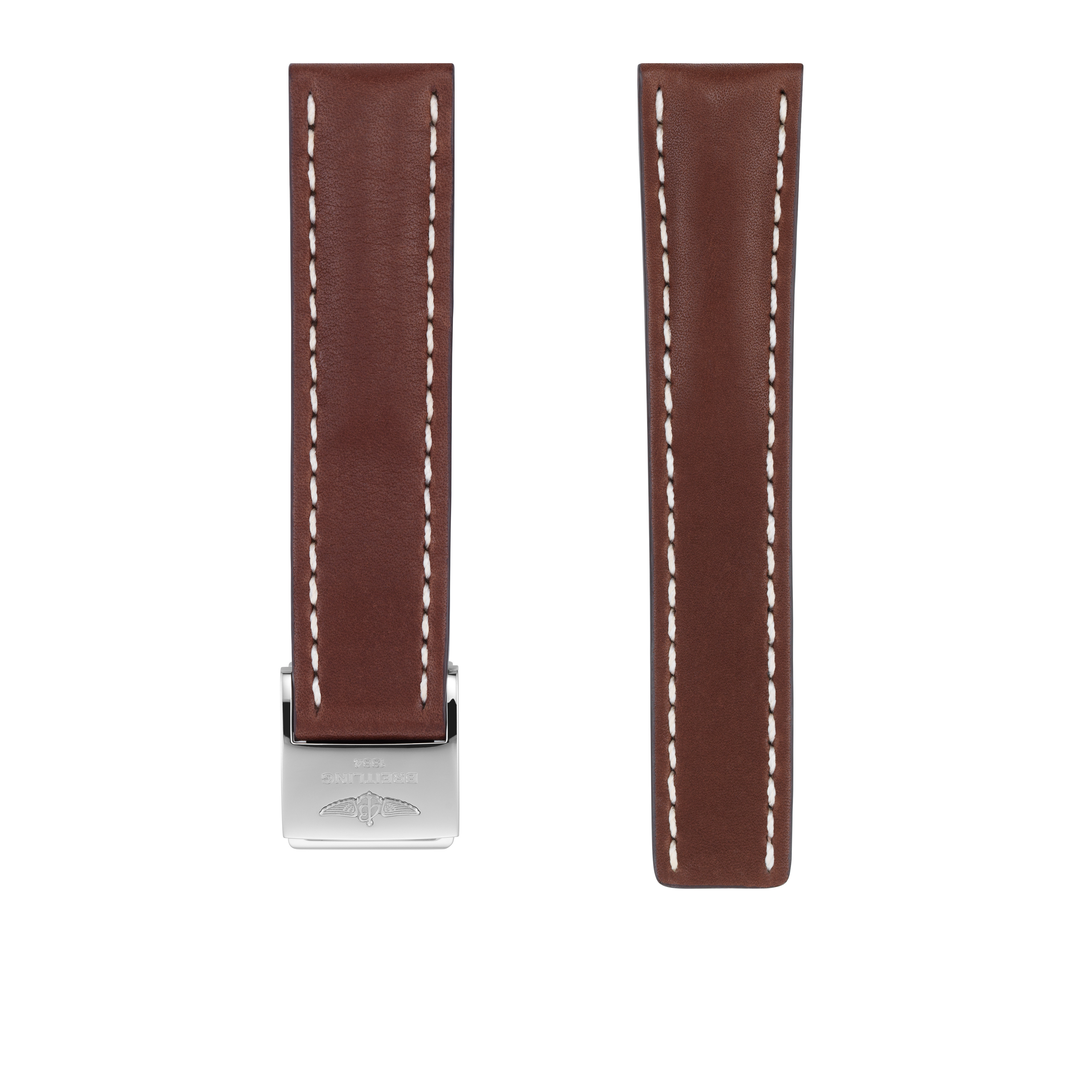 Brown novo nappa calfskin leather strap - 22 mm 438X