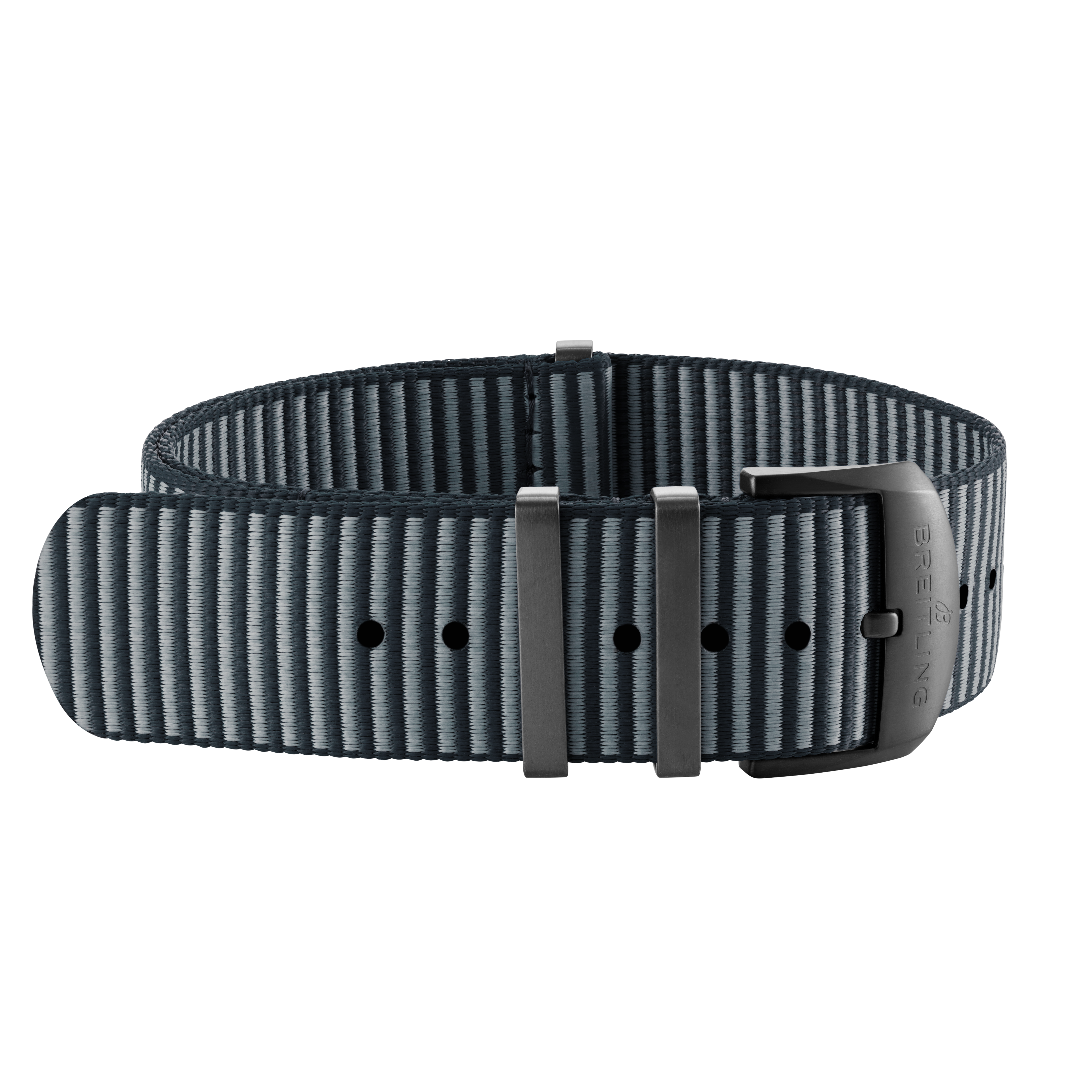 Bracelet une pièce Outerknown en fil ECONYL® gris (avec passants en acier inoxydable avec revêtement DLC) - 22 mm