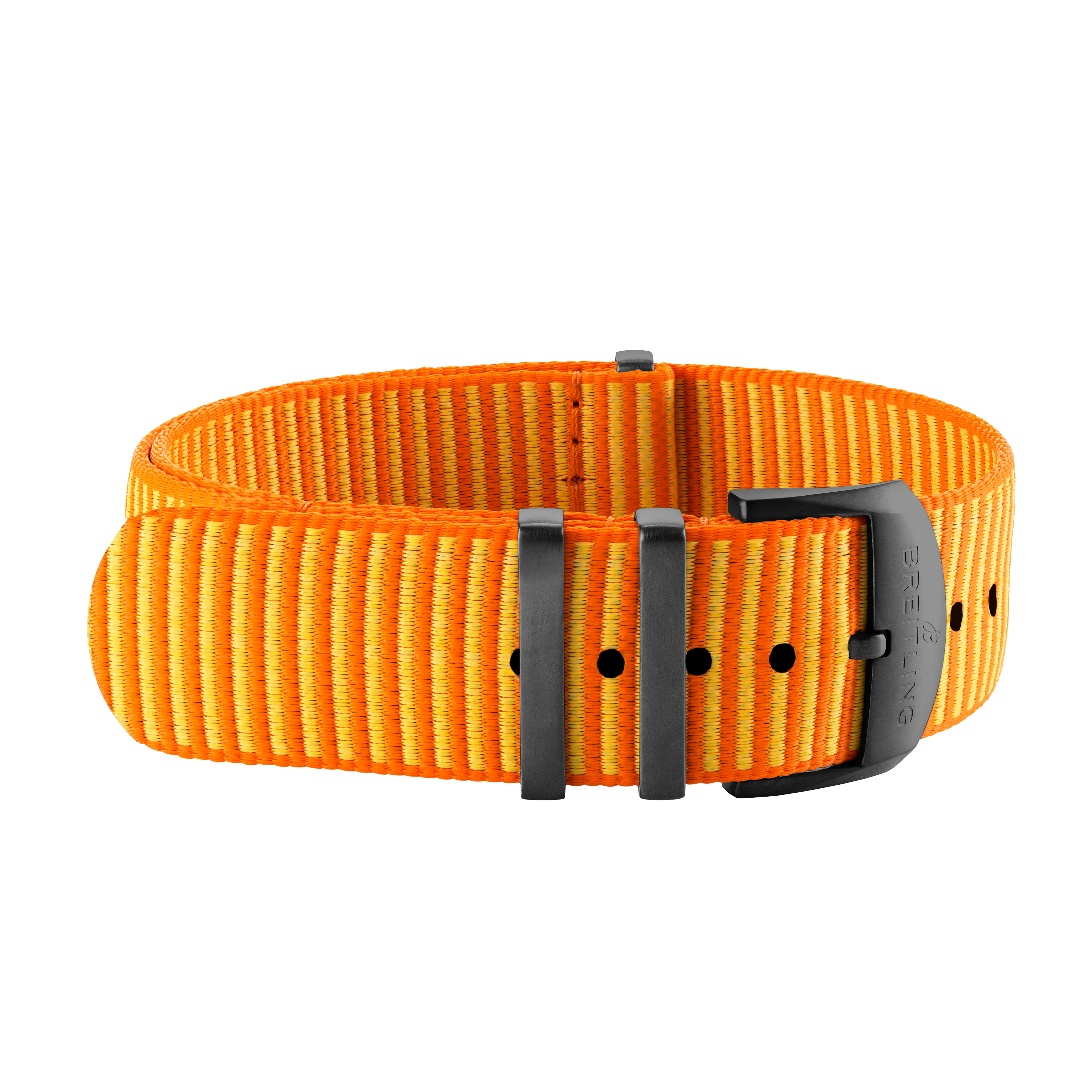 Bracelet une pièce Outerknown en fil ECONYL® orange (avec passants en acier inoxydable avec revêtement DLC) - 22 mm