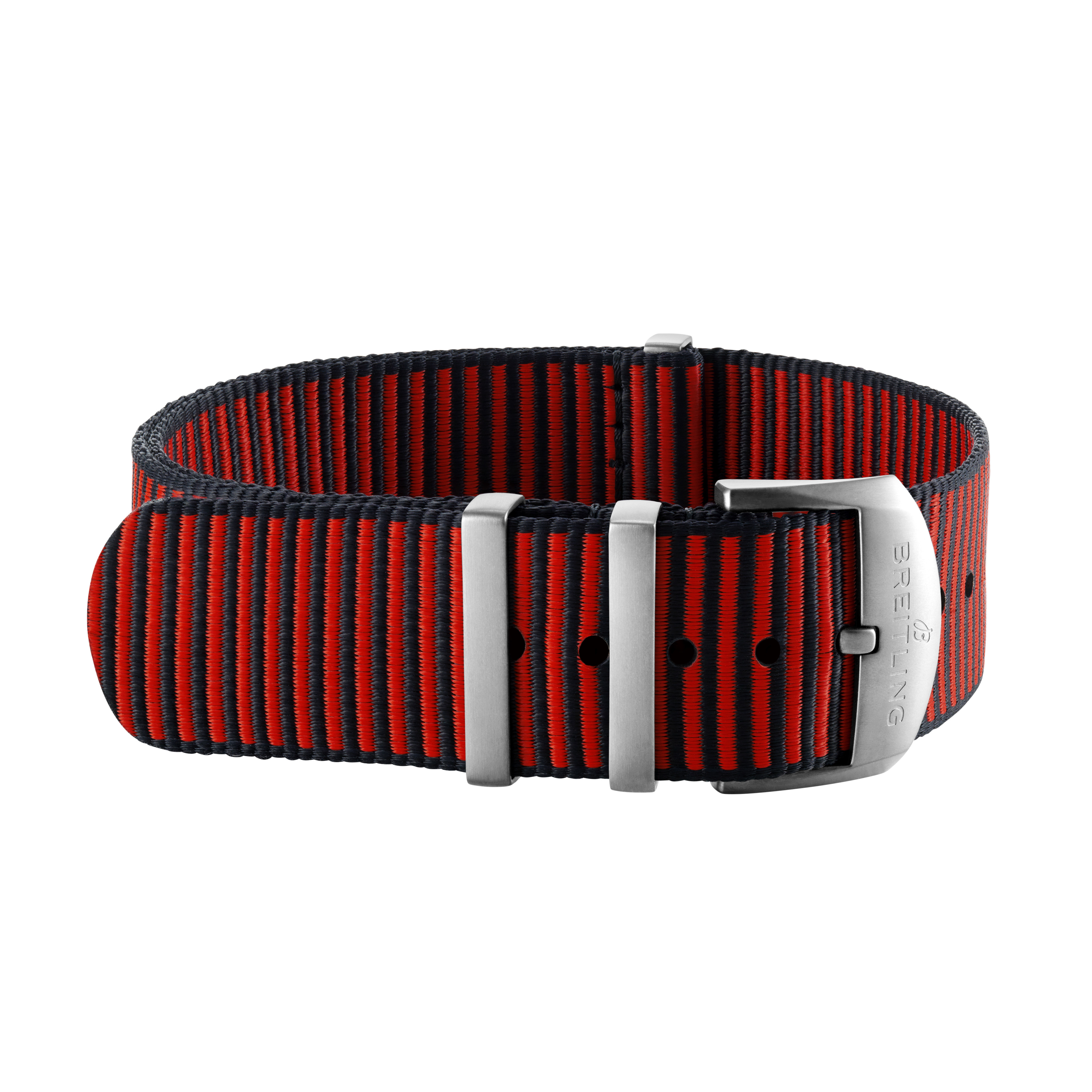 Cinturino monopezzo in filo ECONYL® Outerknown rosso (passanti in acciaio inossidabile) - 22 mm