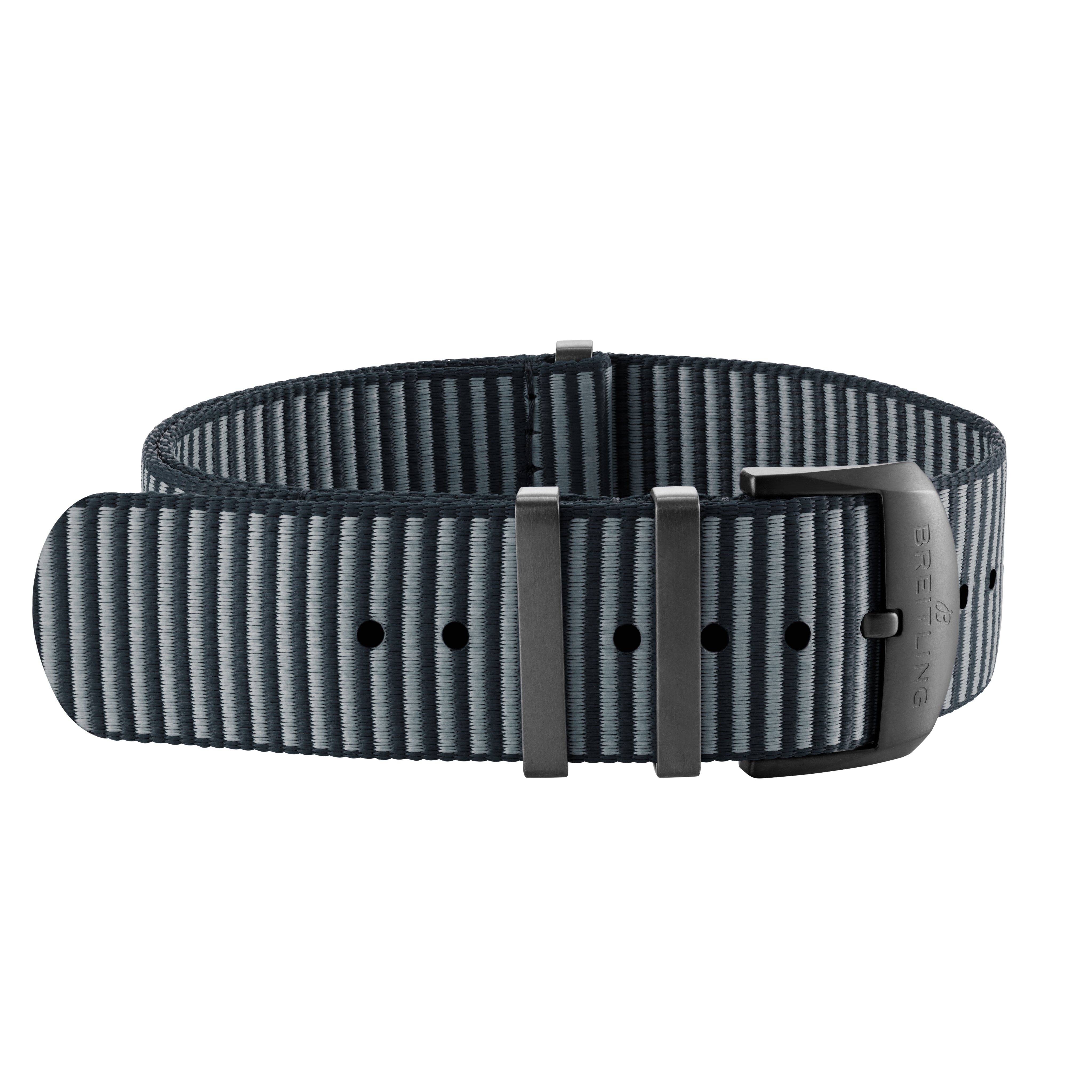 Bracelet une pièce Outerknown en fil ECONYL® gris (avec passants en acier inoxydable avec revêtement DLC) - 24 mm