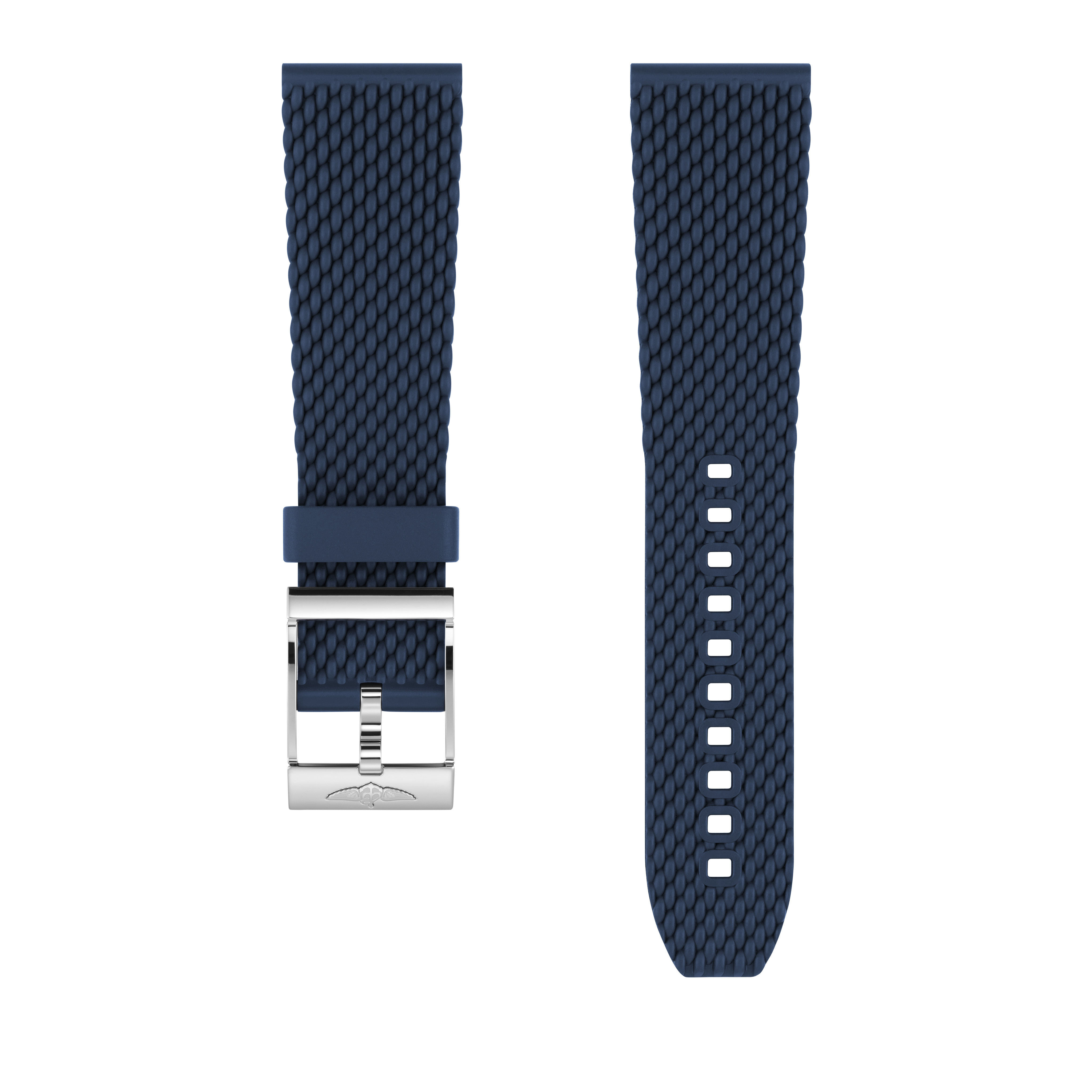 Blue mesh rubber strap - 24 mm