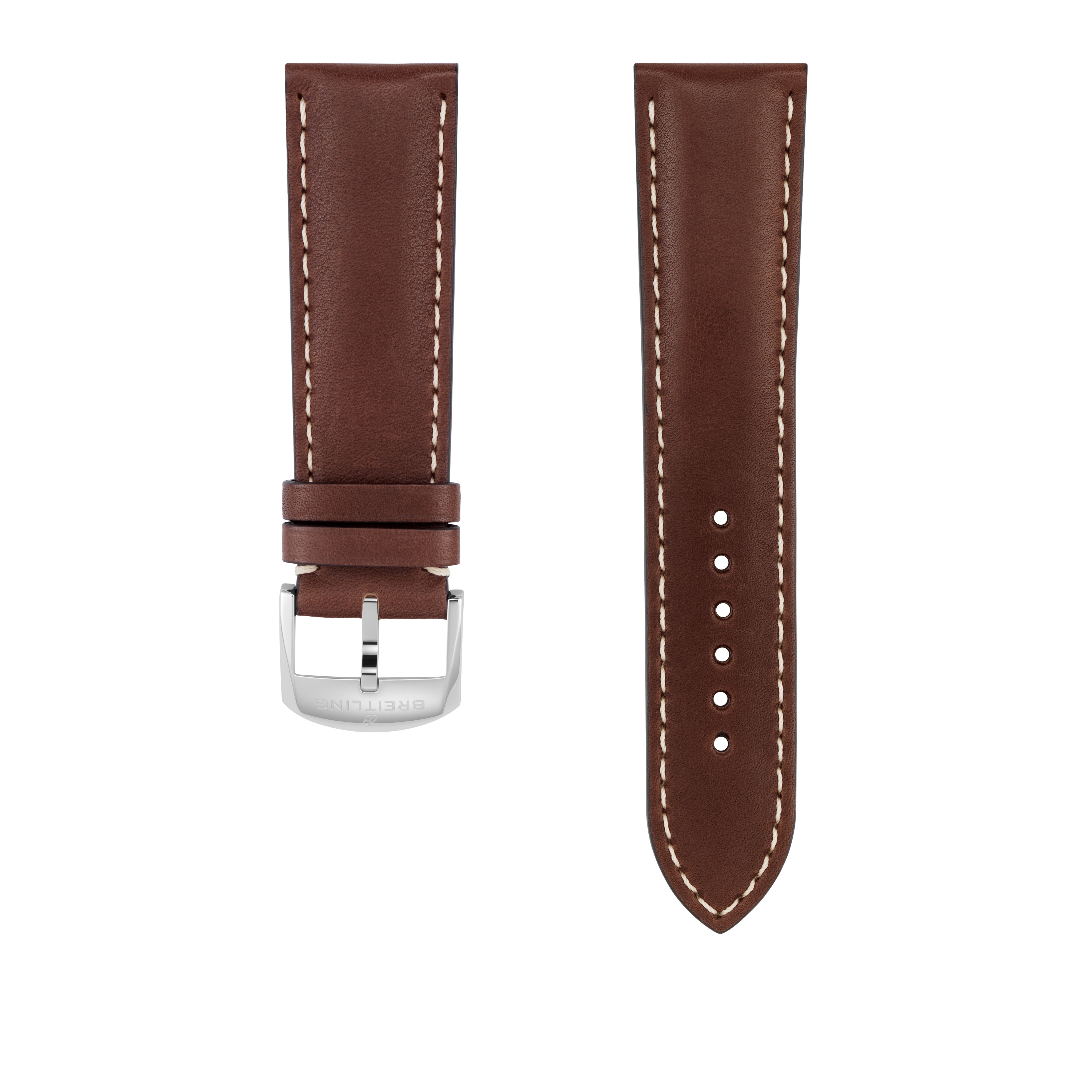 Brown novo nappa calfskin leather strap - 23 mm