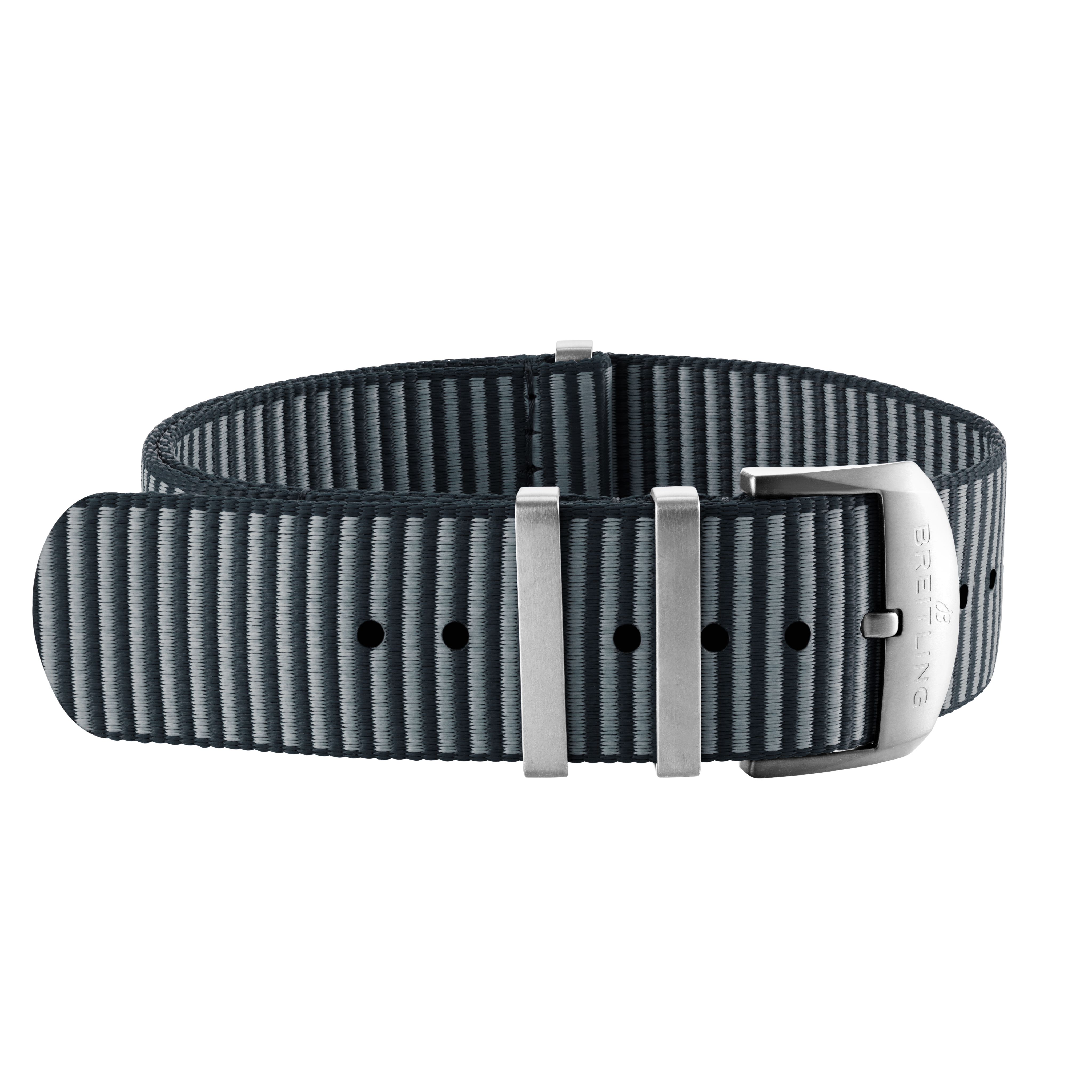 Graues, einteiliges Outerknown-Armband aus ECONYL® (mit Halterungen aus Edelstahl) - 18 mm