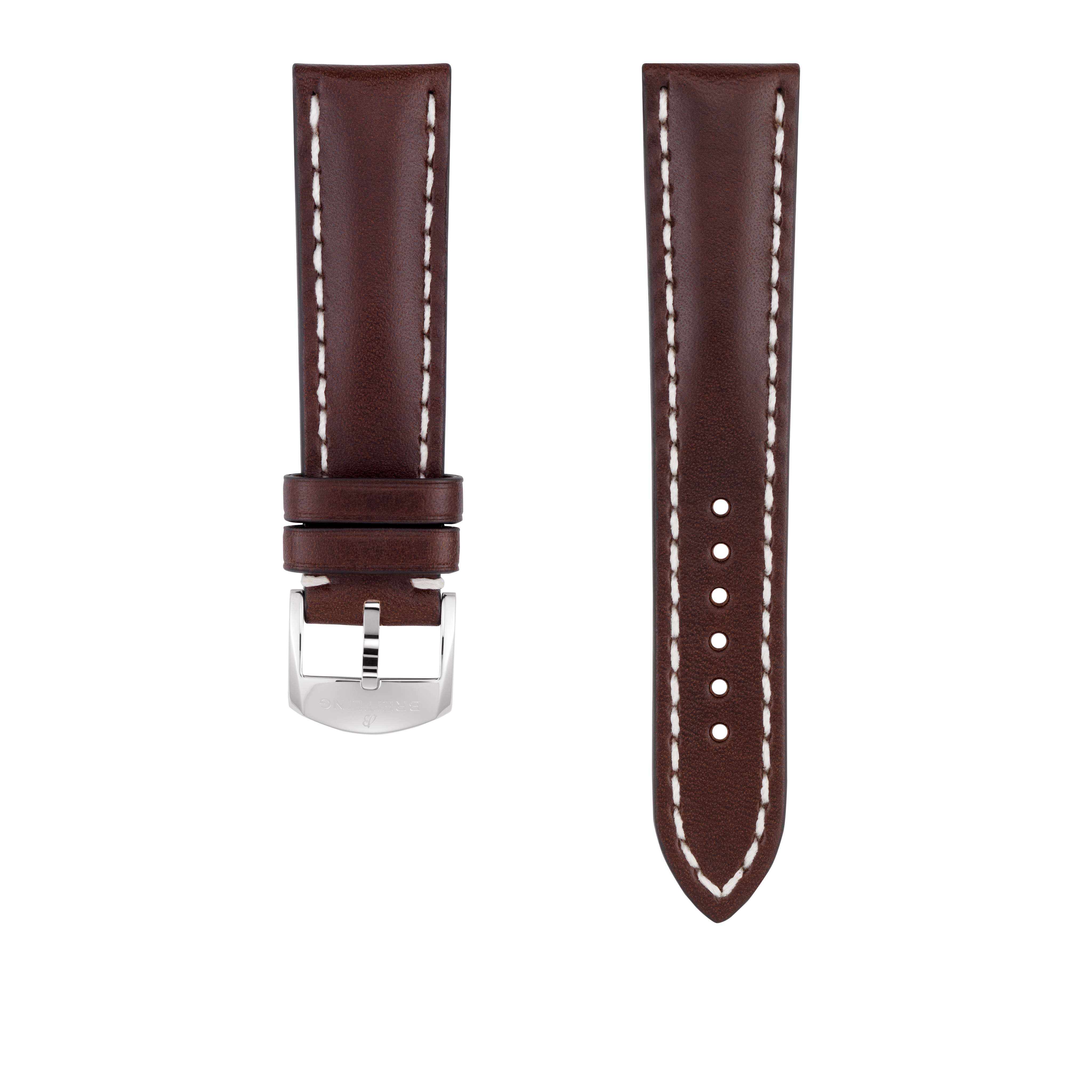 Brown Bali calfskin leather strap - 21 mm