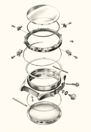 Original Chronomat Technical Scheme, C. 1984 AND IT MAKES THE CHRONOGRAPH COOL AGAIN