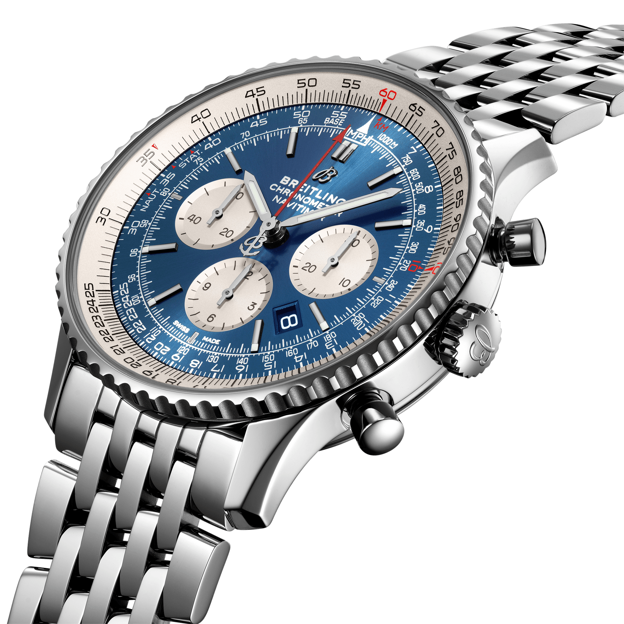 Navitimer B01 Chronograph 46 Edelstahl Blau AB0127211C1A1 Breitling
