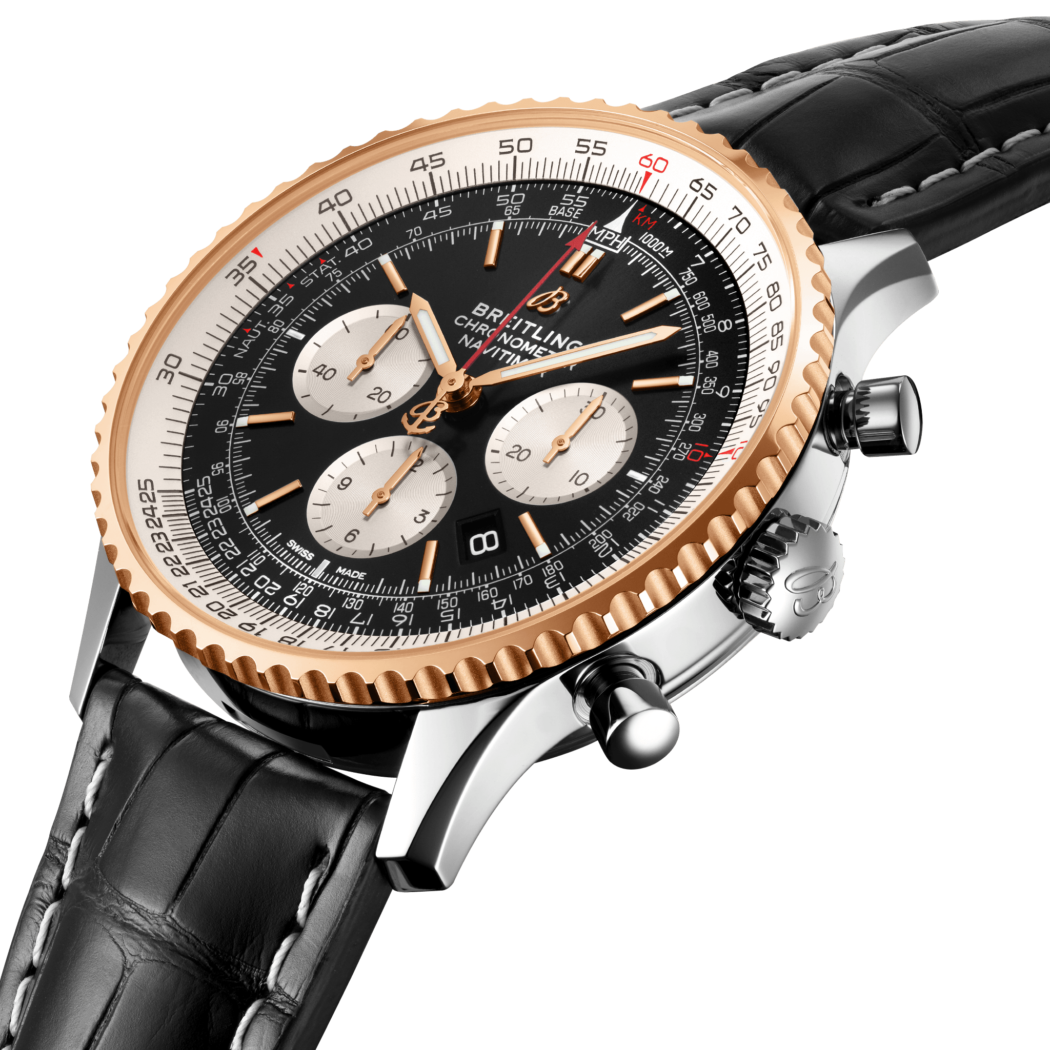 Navitimer B01 Chronograph 46 Steel & 18k red gold Black UB0127211B1P2 Breitling