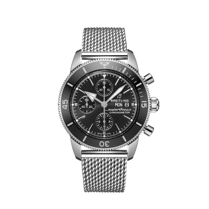 Superocean Heritage Chronograph 44, Stainless Steel - Black
Inspired by the original Superocean from the 1950s, the Superocean Heritage combines iconic design features with a modern touch. Sporty and elegant, the Superocean Heritage is a true embodiment of style at sea.