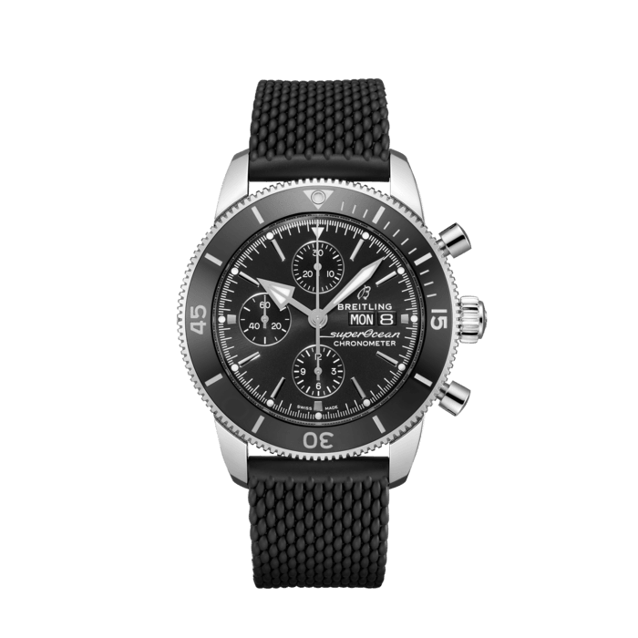 Superocean Heritage Chronograph 44, Stainless steel - Black
Inspired by the original Superocean from the 1950s, the Superocean Heritage combines iconic design features with a modern touch. Sporty and elegant, the Superocean Heritage is a true embodiment of style at sea.